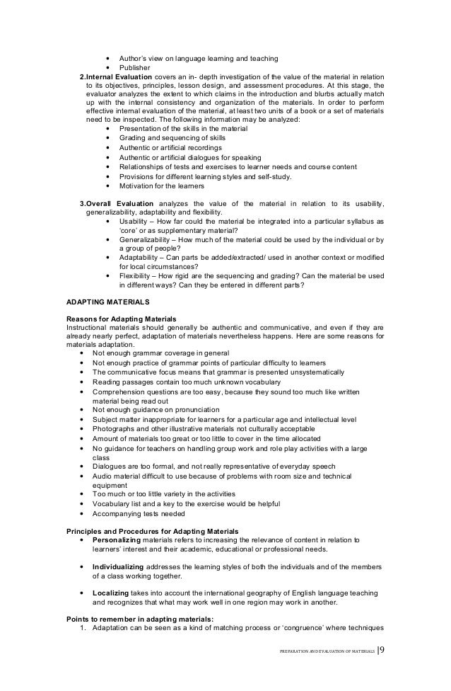 Preparation and Evaluation of Instructional Materials (14 of 16)
