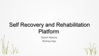 Niamh Malone.
Brainey App.
Self Recovery and RehabilitationSelf Recovery and Rehabilitation
PlatformPlatform
 