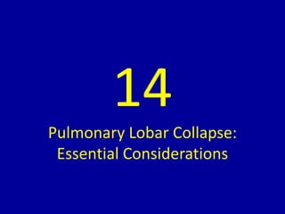 14
Pulmonary Lobar Collapse:
Essential Considerations
 