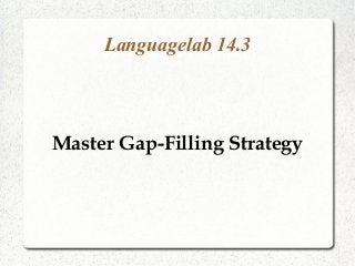Languagelab 14.3
Master Gap-Filling Strategy
 