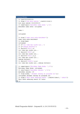 Modul Pengenalan Matlab – Istiqomah R. A. (14.1.01.05.0115)
- 14 -
 