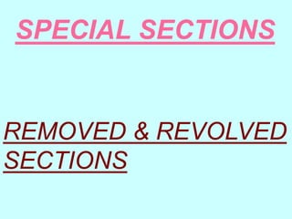 REMOVED & REVOLVED
SECTIONS
SPECIAL SECTIONS
 