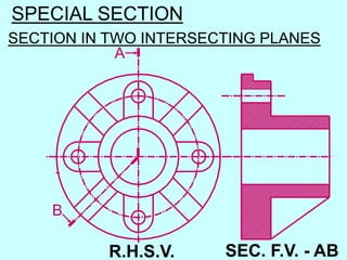 SPECIAL SECTION
SECTION IN TWO INTERSECTING PLANES
A
B
SEC. F.V. - ABR.H.S.V.
 