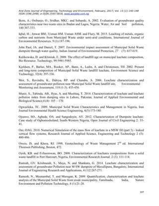 Characterization of Leachate Contaminants from Waste Dumpsites in ...