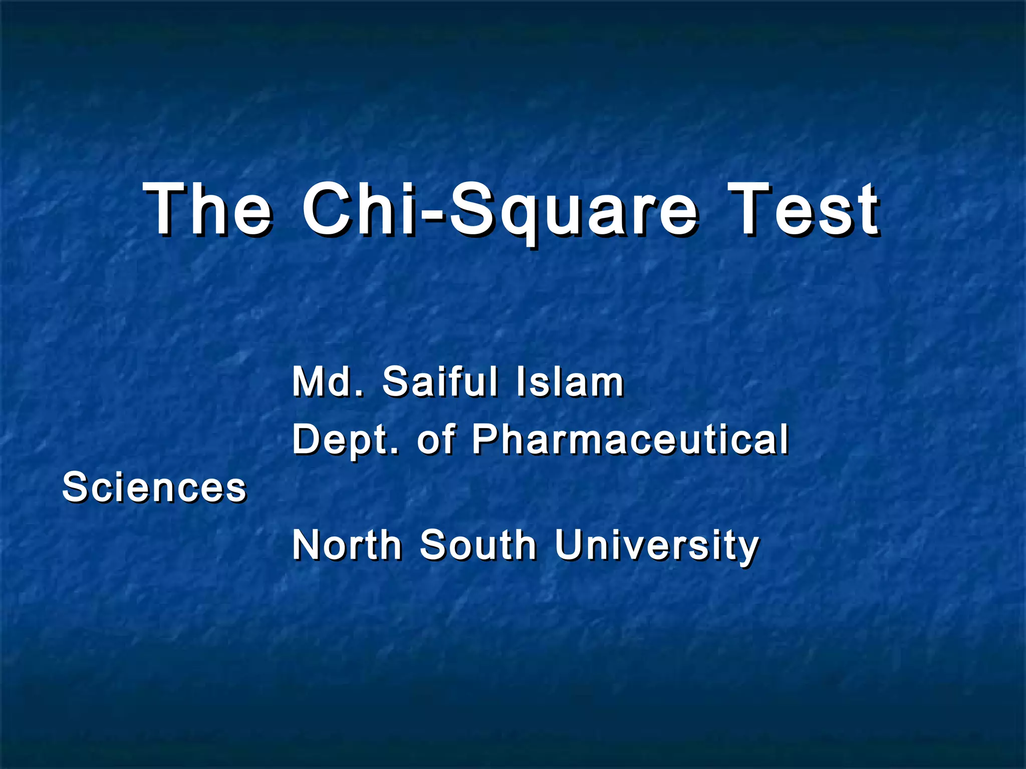 The Chi Square Test | PPT