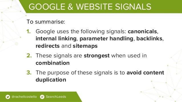 SearchLeeds 2018 - Rachel Costello - DeepCrawl -  Stop confusing search engines with conflicting website signals Slide 30