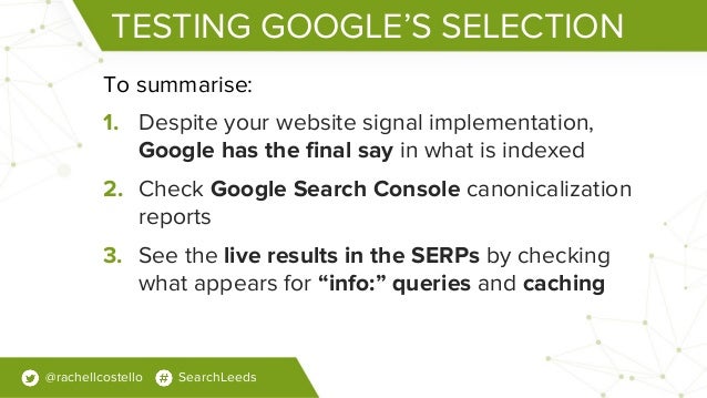 SearchLeeds 2018 - Rachel Costello - DeepCrawl -  Stop confusing search engines with conflicting website signals Slide 67