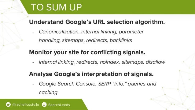 SearchLeeds 2018 - Rachel Costello - DeepCrawl -  Stop confusing search engines with conflicting website signals Slide 70