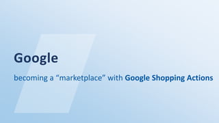 Google’s new
“marketplace”
15
After US, Google is
currently testing its
marketplace in
France
Big brands in the US
and FR ...
