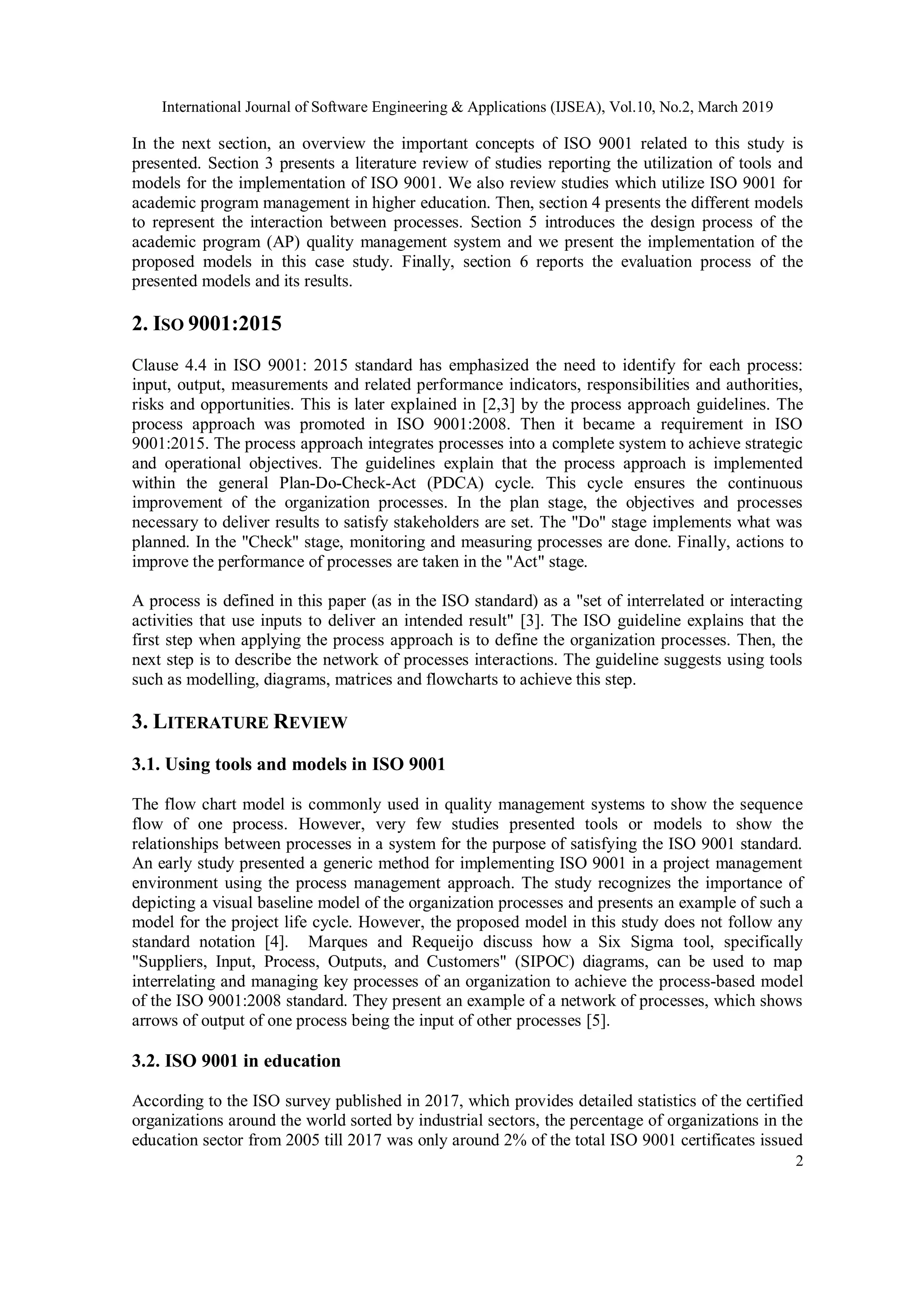 EVALUATION OF MODELS TO IMPLEMENT THE ISO 9001 PROCESS APPROACH | PDF