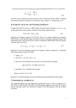 EFFECT OF TWO EXOSYSTEM STRUCTURES ON OUTPUT REGULATION OF THE RTAC SYSTEM