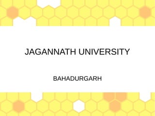 JAGANNATH UNIVERSITY
BAHADURGARH
 