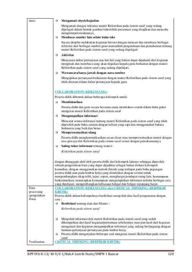 RPP IPA KELAS 9 SMP Bab 4. Listrik Statis