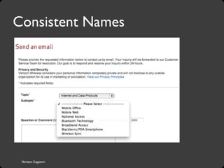 Verizon Support
Consistent Names
 