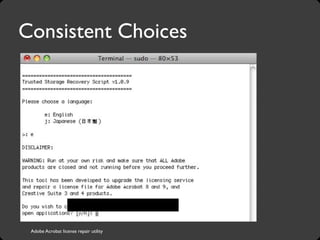 Adobe Acrobat license repair utility
Consistent Choices
 