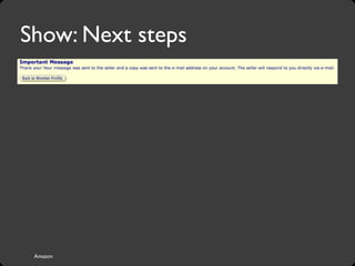 Amazon
Show: Next steps
 