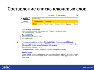 Составление списка ключевых слов
