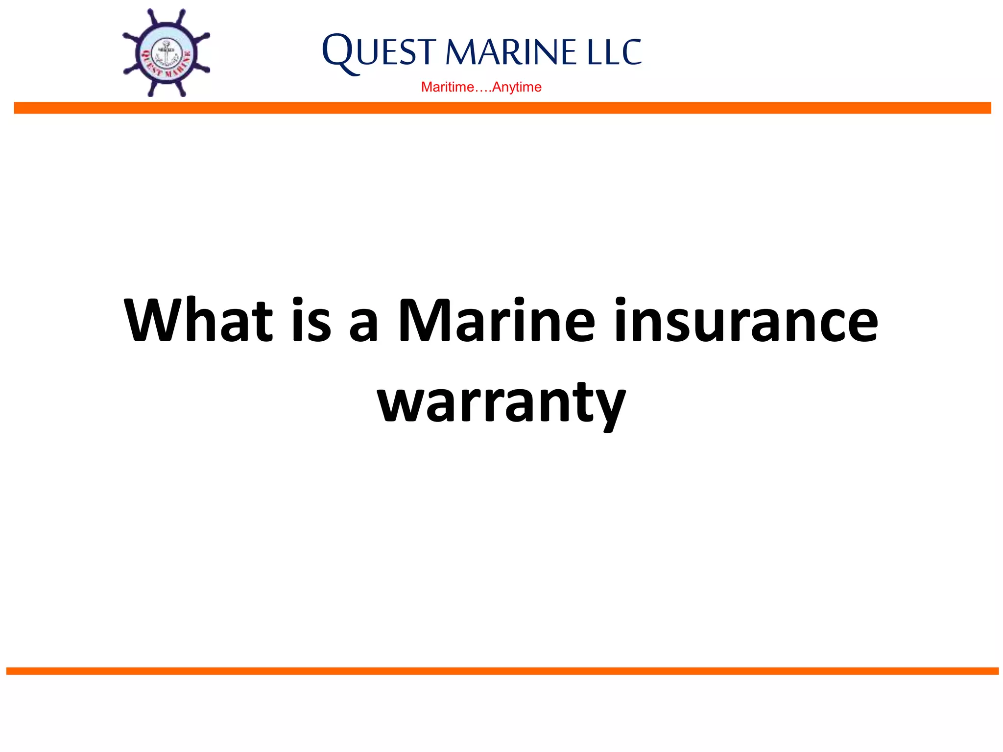 Marine Warranty Survey PPT