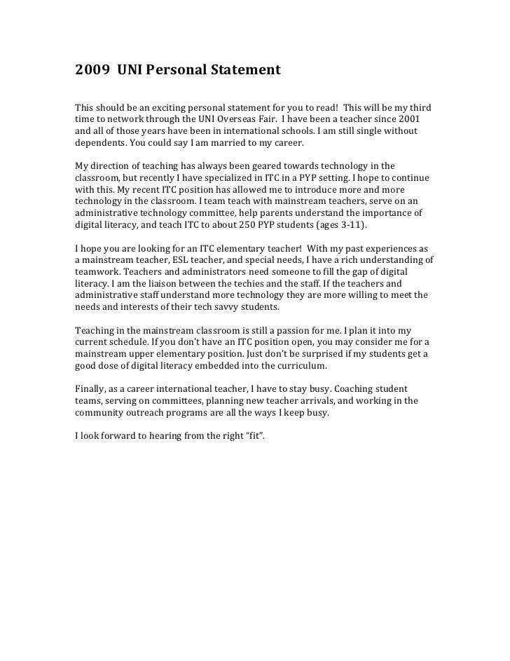 2009 uni personalstatement personal statement teaching