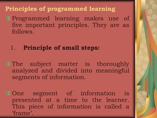 Methods of teaching - Programmed learning | PPSX