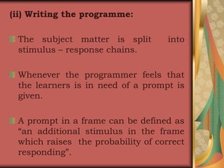 Methods of teaching - Programmed learning | PPSX