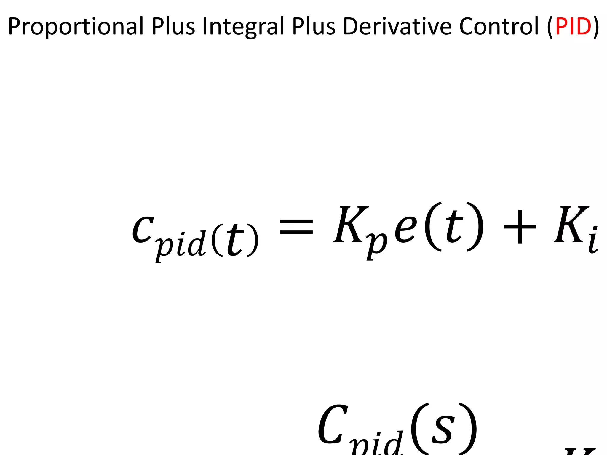 PID Controller, P, I And D Control Comparison PI, PD Controller 