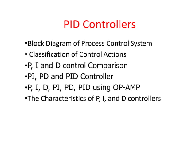 PID controller, P, I and D control Comparison PI, PD and PID Controller ...