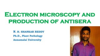 Electron microscopy and
production of antisera
N. H. SHANKAR REDDY
Ph.D., Plant Pathology
Annamalai University
 