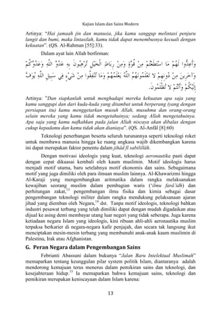 Studi Islam Interdisipliner
14
a. Islam mendorong umat untuk terus berpikir, merenung untuk menguatkan
iman dan menambah p...