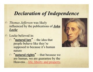 what rights are guaranteed by the declaration of independence