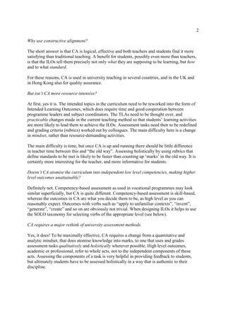 PPLYING CONSTRUCTIVE ALIGNMENT TO OUTCOMES-BASED TEACHING AND LEARNING ...