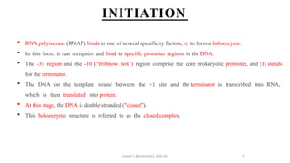 Terminator Biochem DPT - Biochemistry & Genetics - II (Molecular Biology) Transcription in ...