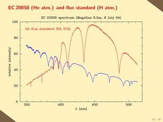 EC 20058 (He atm.) and ﬂux standard (H atm.)




                                               15 / 28
 