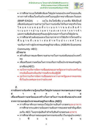 (BIMP-EAGA)    –




                                (ASEAN Economic
     Community: AEC)




            (AEC)




2.




                            (AEC)



           AEC



                        2
 