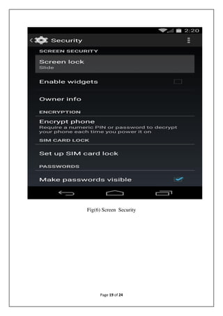 Page 19 of 24
Fig(6) Screen Security
 