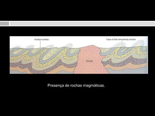 Presença de rochas magmáticas.