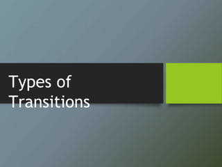 Types of
Transitions
 