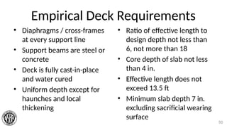 Bridge Deck behavior and Design-Presentation Slides 1 to 136 | PPTX