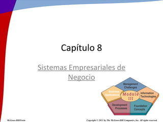 Capítulo 8
                    Sistemas Empresariales de
                             Negocio




McGraw-Hill/Irwin                Copyright © 2011 by The McGraw-Hill Companies, Inc. All rights reserved.
 