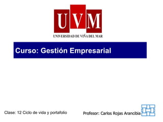 Curso: Gestión Empresarial Clase: 12 Ciclo de vida y portafolio Profesor: Carlos Rojas Arancibia 