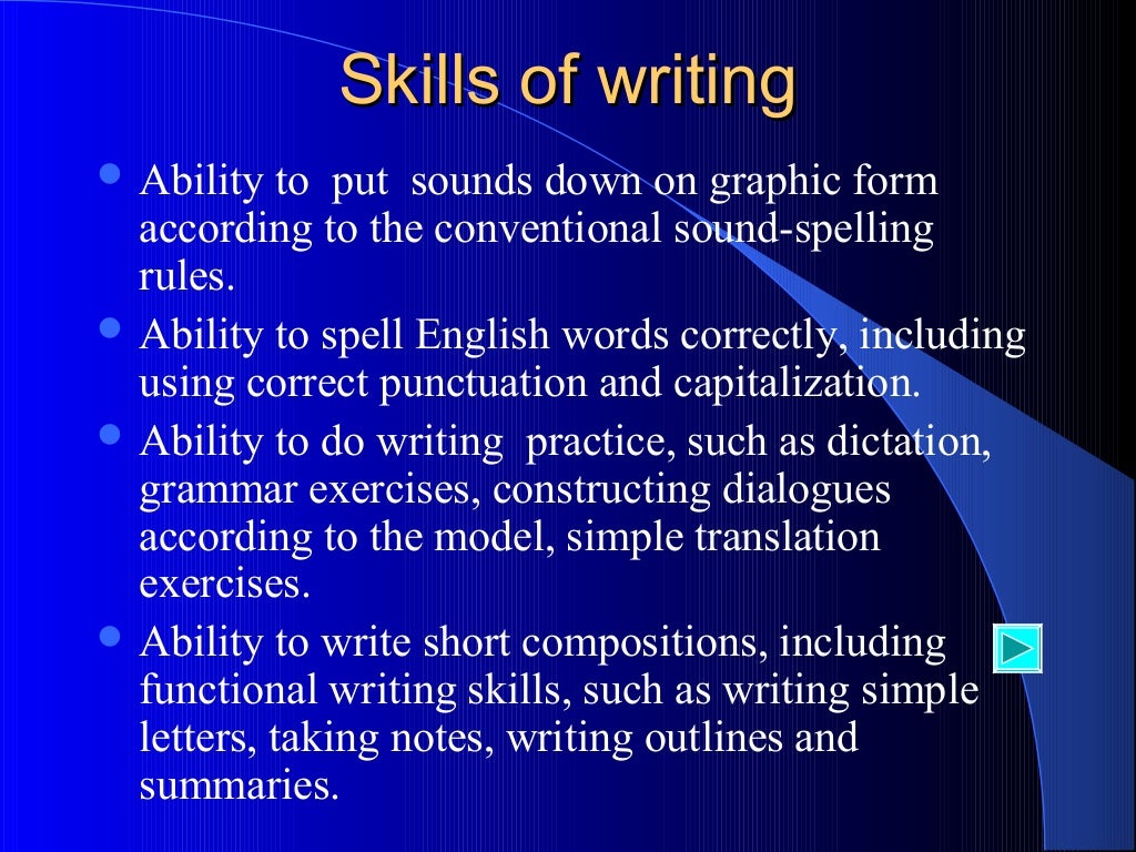 14. developing writing skills