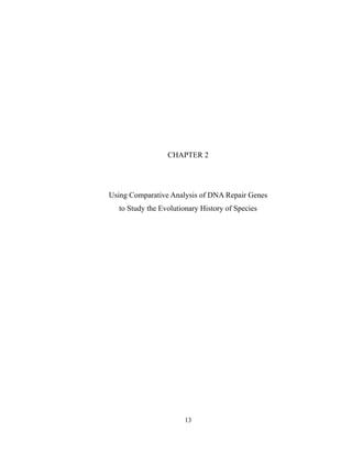 Evolution of DNA repair genes, proteins and processes | PDF