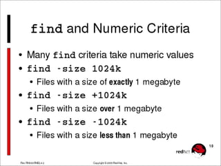 Using Find operation in LINUX