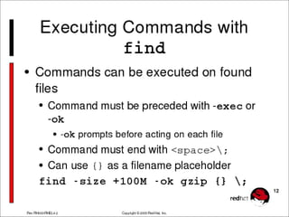 Using Find operation in LINUX