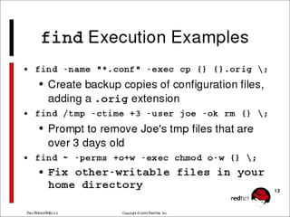 Using Find operation in LINUX