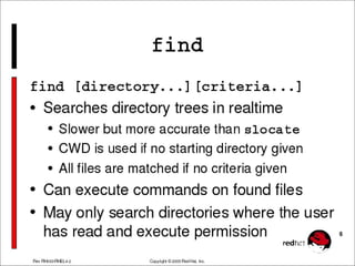 Using Find operation in LINUX