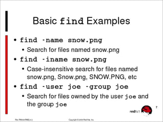 Using Find operation in LINUX