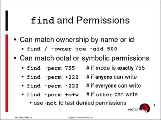 Using Find operation in LINUX