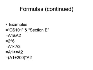 14 formulas and functions | PPT