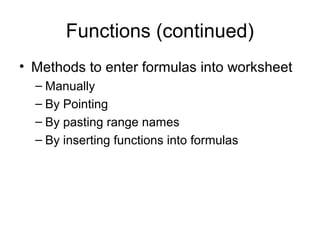 14 formulas and functions | PPT